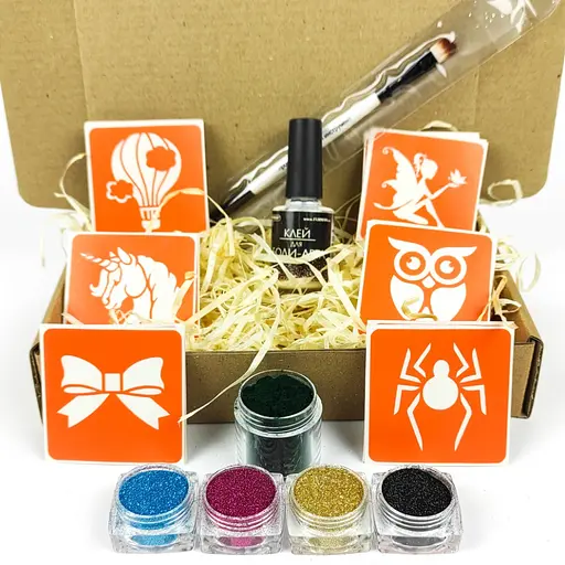 Набір для біо-тату Для дітей №2 - гліттер set-kids-2-glitter