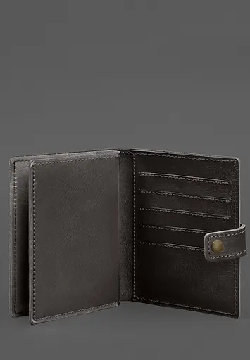 Кожаная обложка-портмоне на паспорт с гербом Украины 25.1 темно-коричневая - фото 5