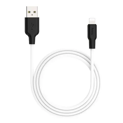 Кабель Hoco X21 Plus Silicone Lightning 2,4A/2 м чорний, білий - фото 1