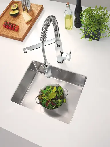 Змішувач для кухні з силіконовим виливом Grohe Eurocube 31395DC0, Нержавіюча сталь - фото 2