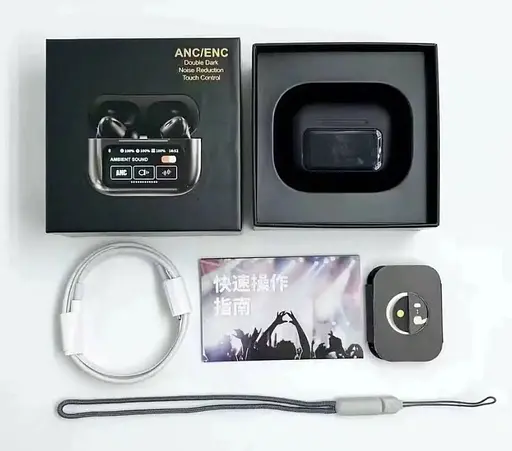 Наушники GRAND Блютуз AirPods A9 Pro Touch Screen ANC/ENC Черные - фото 6