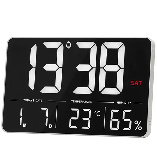 Годинник електронний настінний та настільний LOSSO GRAND WC-600 Будильник з пультом White (18967) - фото 1