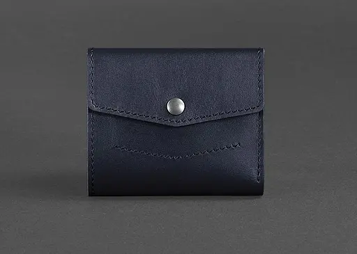 Кожаный кошелек 2.1 темно-синий Краст - фото 1