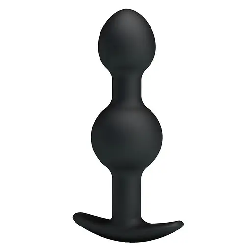 Анальна пробка Pretty Love silicone Anal balls 10.4 см (чорний) - фото 3