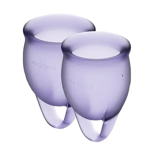 Менструальні чаші Satisfyer Feel Confident Menstrual Cup 2 шт. фіолетові - фото 2
