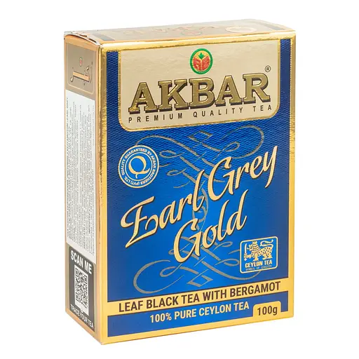 Чай цейлонський чорний Akbar Earl Grey Gold середньолистовий з бергамотом 100 г