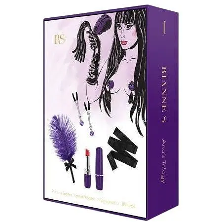Подарунковий набір Rianne S Ana's Trilogy Set I: помада-вібратор, пір'їнка, затискачі для сосків, пов'язка - фото 8