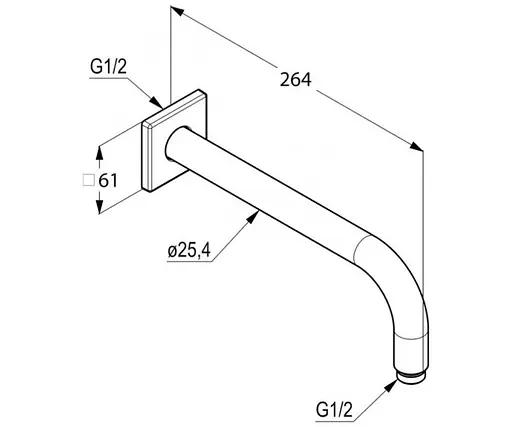 Кронштейн для верхнього душу Kludi A-QA 6653305-00 - фото 2