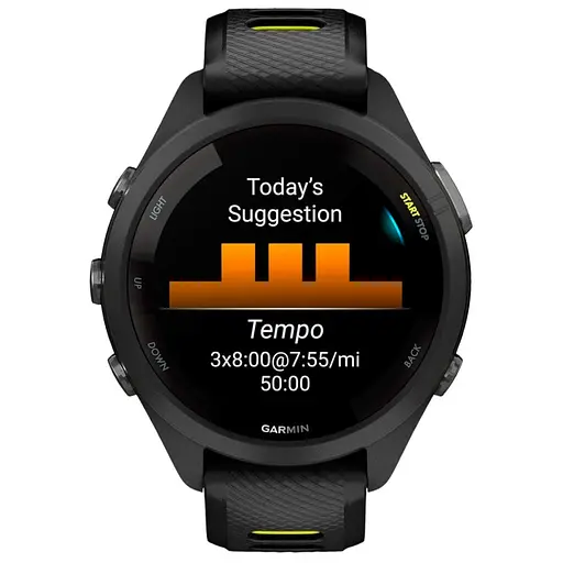 Смарт-годинник Garmin Forerunner 265S Black Bezel and Case w. Black/Amp Yellow S. Band (010-02810-03/13/53) - фото 8