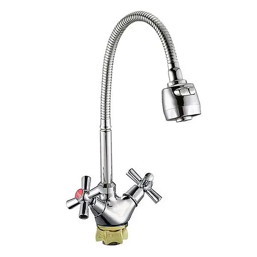 Смеситель для кухни Wezer TLH4-R722 с гибким изливом хром - фото 1