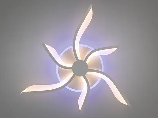 Пристельова світлодіодна люстра з пультом, підсвічуванням, 55W, біла - фото 2