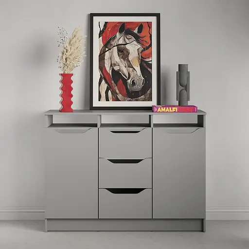 Комод в гостиную MebelStar 1200 Лилу 121x40x89 см Серая мышка (MBS-1335) - фото 2