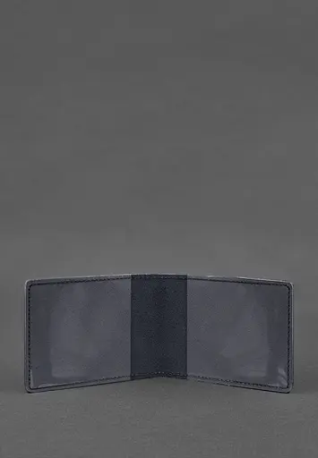 Кожаная обложка для разрешения на оружие темно-синяя Crazy Horse - фото 3