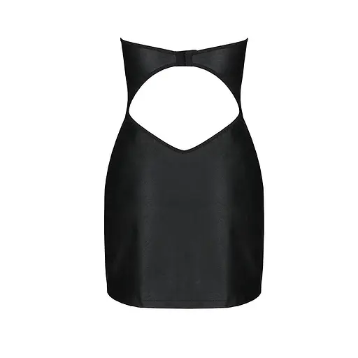Мини-платье из экокожи CELINE CHEMISE black - Passion: шнуровка трусики в комплекте L/XL - фото 6