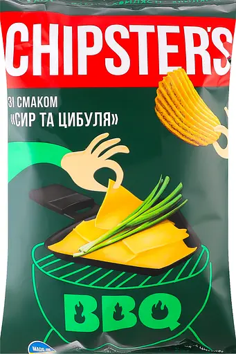 Чипси Chipster's BBQ хвилясті зі смаком сиру та цибулі 95 г (826031) - фото 4