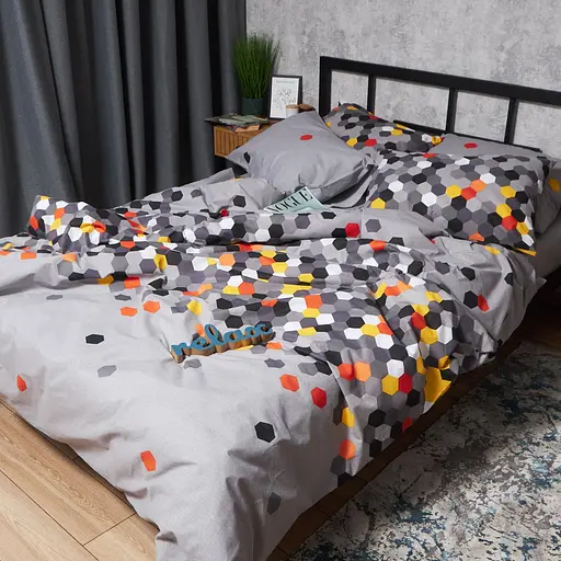 Комплект постельного белья Moon&Star Бязь Gold Люкс Urban Pixels King Size 220x240 наволочки 4х50х70 - фото 7