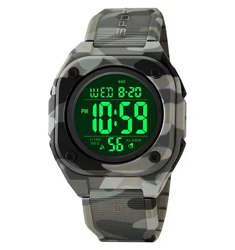 Годинник чоловічий наручний спортивний Skmei 2160 (Сірий камуфляж) - фото 3