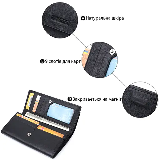 Кожаный женский кошелек ST Leather 18.5х9.5х3.5 см acs0029411 - фото 4