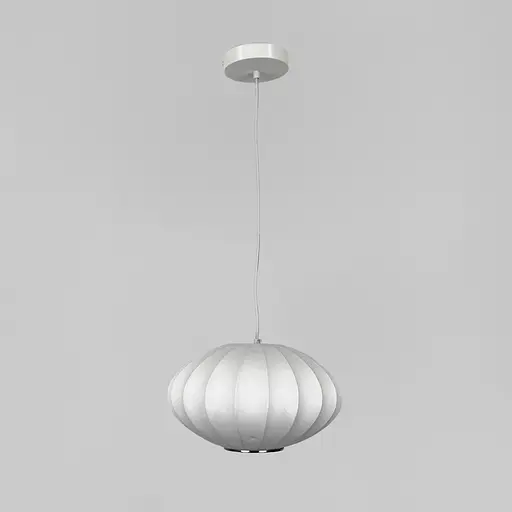 Дизайнерський світильник із полімерним овальним абажуром Ø30x18 см Line F AK03-300 x 180 Білий - фото 2