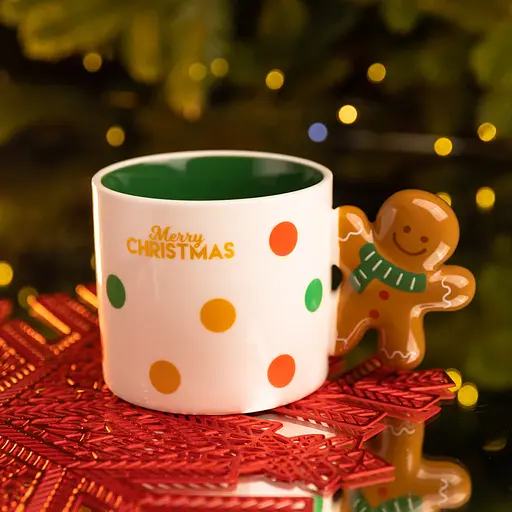 Чашка фарфоровая новогодняя Marry Christmas 350 мл Различные цвета Yiwu FM-CS-51WGR - фото 2