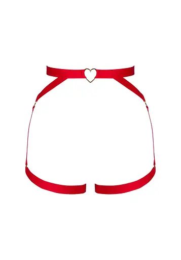 Пояс з гартерами Obsessive Elianes M/L червоний - фото 7