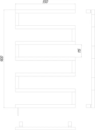 Електрична рушникосушарка Kosser Зета 900x550 ER тайм. білий ЗЗ03ERW, Білий матовий, Праве - фото 5