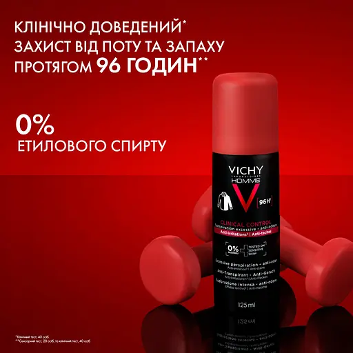 Антиперспірант для чоловіків проти надмірного потовиділення, запаху та плям на одязі, Vichy Клінікал Контрол, 96 годин захисту - фото 3