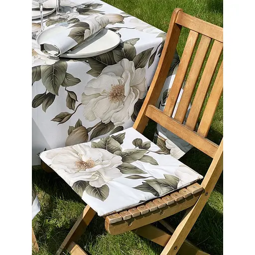 Водоотталкивающая подушка для стула с 3D принтом Чайный цветок 40х40 см бежевая 10 шт. - фото 2