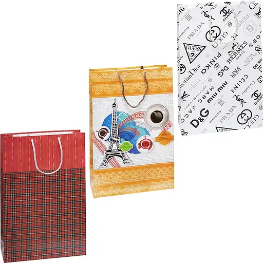 Пакет подарочный "Микс" 5025-1 цветной, большой вертикальный 25 х 39 х 8см Микс - фото 1