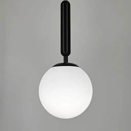 Підвісний світильник в чорному корпусі з білим плафоном | Арт. A91086/1 BK | Line F - фото 2