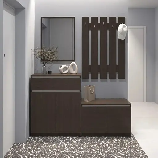 Прихожая VAYS комплект в прихожую №2 венге темный-белые планки