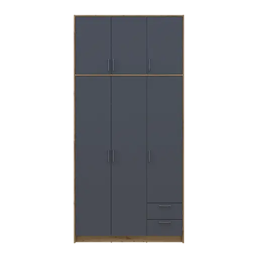 Шкаф для одежды Doros Ронди с высокой антресолей Дуб Артизан/Графит 3 ДСП 121х52х260 (42005187) - фото 4