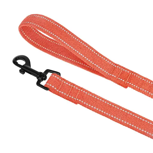 Поводок для собак Barksi Сotton с карабином квадратное ушко 200x2 см оранжевый - фото 4