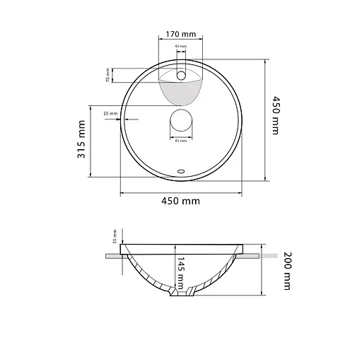 Умивальник VBI Pianette white врізний VBI-018015, Білий - фото 2