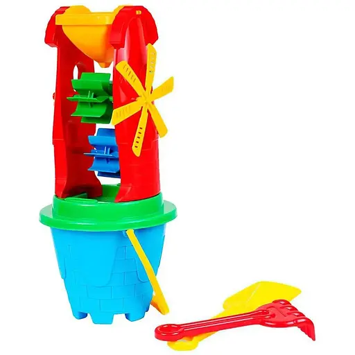 Набор для игры с песком Technok Toys 2742 мельница, ведерко, лопатка, грабельки