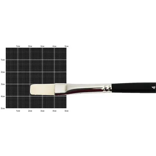 Пензель синтетика плоска подовжена Milk 1108F № 4 коротка ручка Kolos