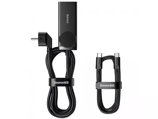 Мережевий зарядний пристрій Baseus GaN3 Pro Desktop Powerstrip AC+2U+2C 100W EU Black With Mini White Cable Type-C to Type-C 100W, 20V/5A, 1 м Black） - фото 7