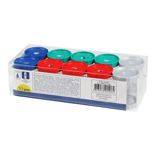 Точилка Base, с контейнером, 1 отверстие, пластиковый корпус (В ассортименте)