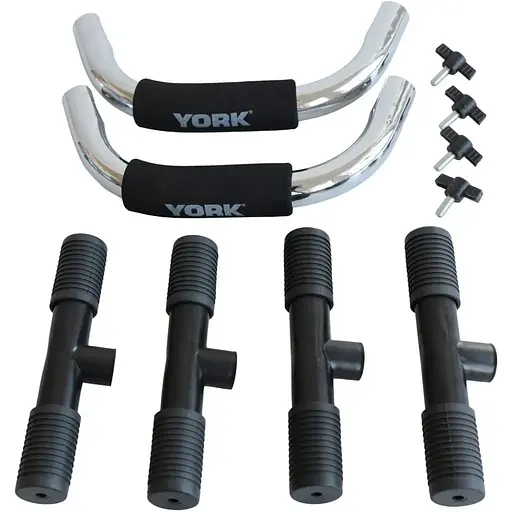 Упоры для отжиманий York Fitness (пара), хром - фото 6