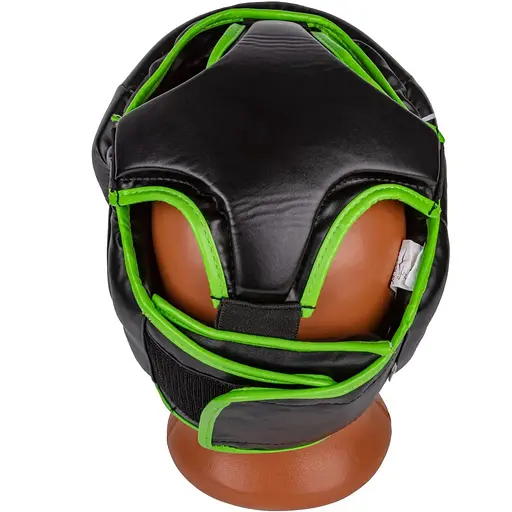 Боксерский тренировочный шлем PowerPlay 3100 PU XS Black/Green - фото 3