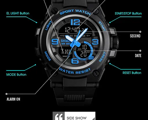 Чоловічий годинник Skmei 1452 Синій - фото 6