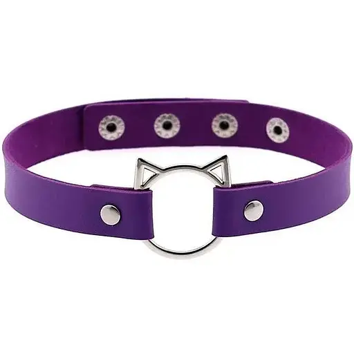 Нашийник з образом кішечки бузковий K0375-4