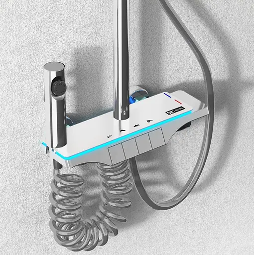 Душова система Rea Savio Led хром з термостатом REA-P8544, Хром - фото 2