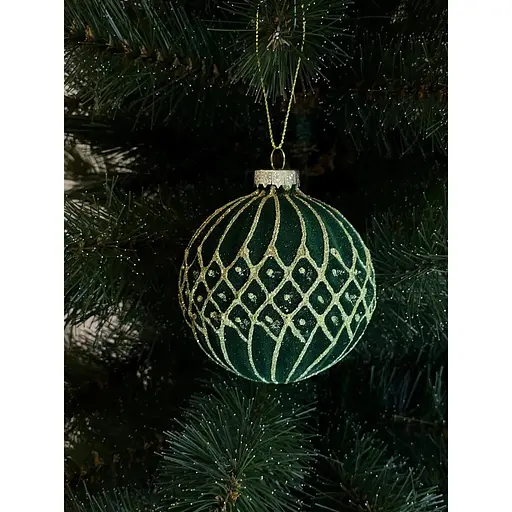 Ялинкова кулька Chomik ромби велюр 8 см зелена (5900779882027_1) - фото 2