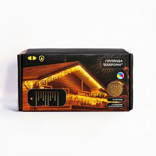 Новорічна гірлянда вулична Бахрома GarlandoPro 6 м 105 LED чорний провід мультиколор 6МBML - фото 6