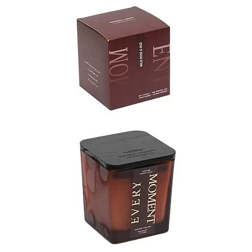 Ароматична свічка "Love home" Bambi AXW2027-3(Wild Rose) у скляному стакані з кришечкою - фото 1