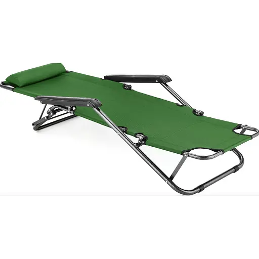 Шезлонг лежак Outtec раскладной зеленый - фото 7