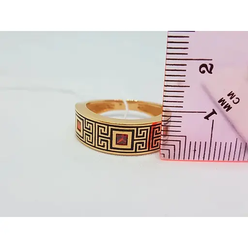 Золоте кільце Tango з фіанітами і емаллю. 380224Е 18 - фото 5