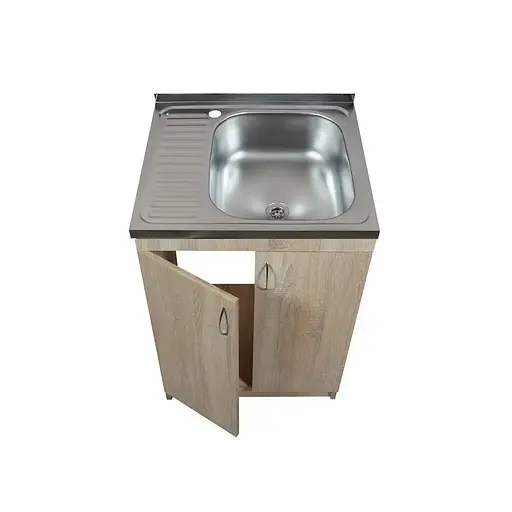 Тумба кухонна з накладною мийкою ЛДСП 60х60х83 см Дуб сонома (52868-01111) - фото 5