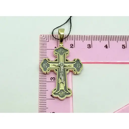 Золотой крестик Харьковская ювелирная фабрика. Распятие Христа. 11484-ЧЕВРО - фото 4